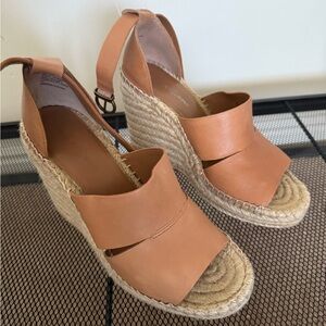 Tan Espadrille Wedge Sandals